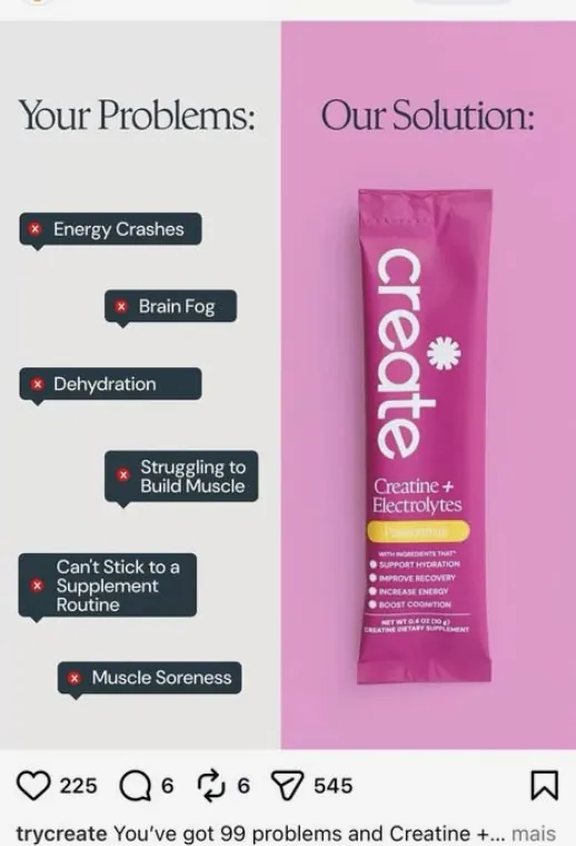 Create — Your problems / Our solution